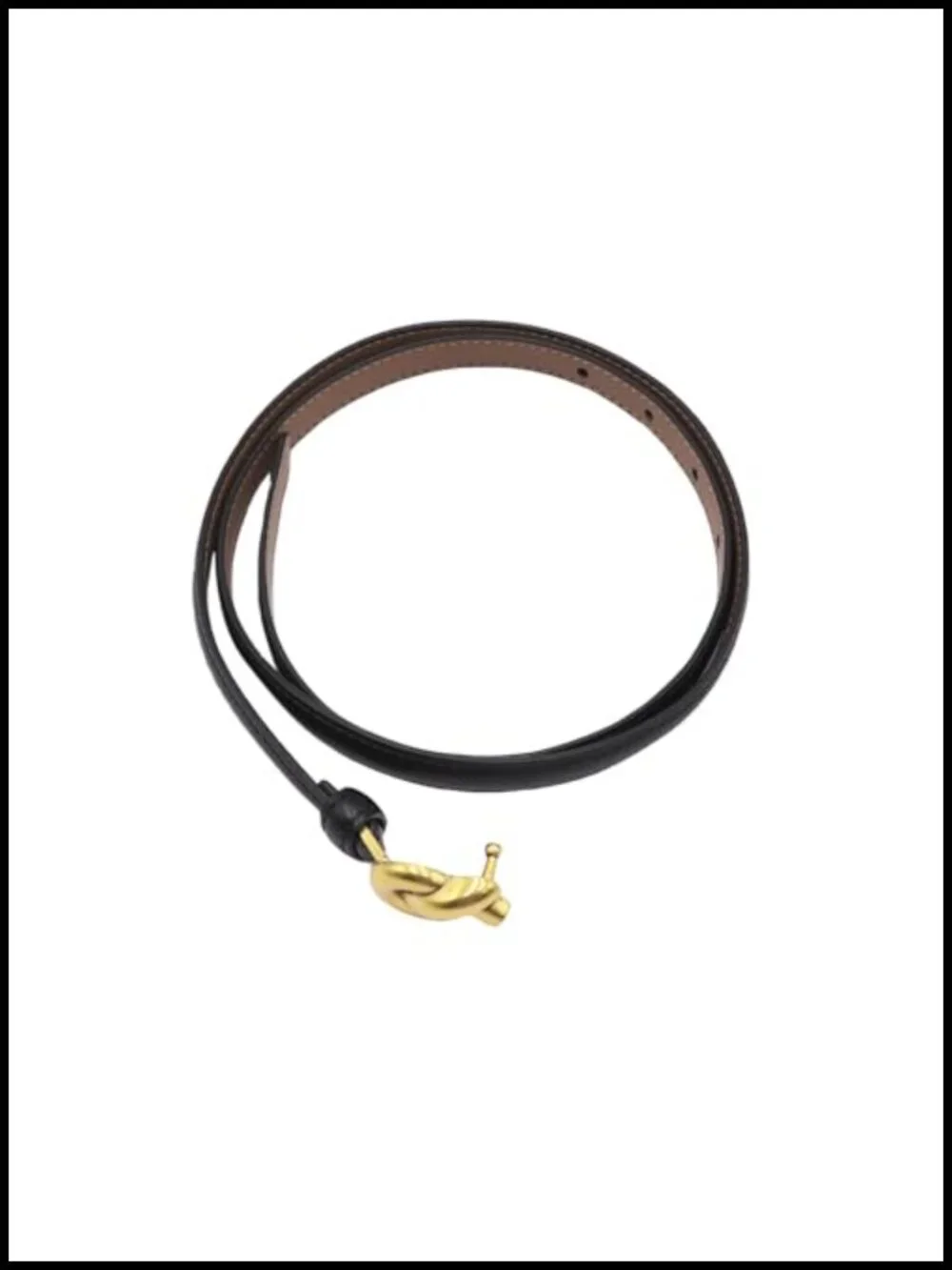 Women Faux Leather Skinny Belt Knot Buckle Waistband Dress Jeans Pants